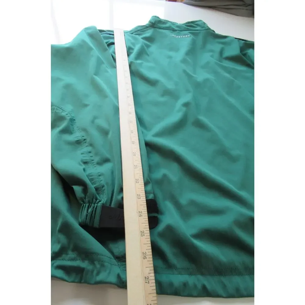 Masters Tech Men’s Green 1/4 Zip Long Sleeve Golf Pullover Jacket Pockets Logo L